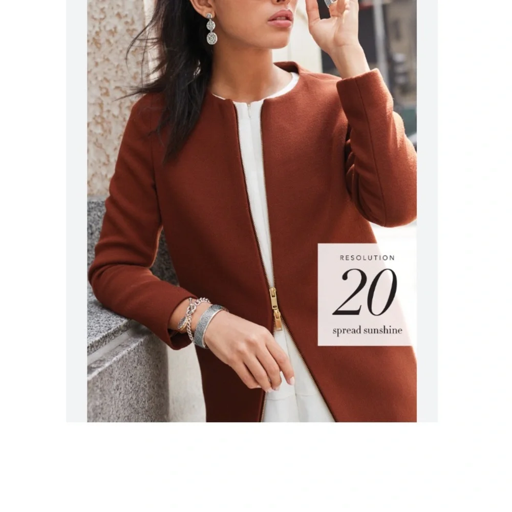 JCREW Double Cloth Collarless Coat Rust Color - Picture 3 of 11